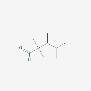 molecular formula C9H18O B13288195 2,2,3,4-Tetramethylpentanal 