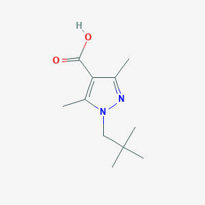 molecular formula C11H18N2O2 B13288223 1-(2,2-Dimethyl-propyl)-3,5-dimethyl-1H-pyrazole-4-carboxylic acid 