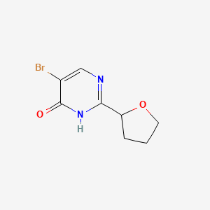 molecular formula C8H9BrN2O2 B13288254 5-Bromo-2-(oxolan-2-yl)-3,4-dihydropyrimidin-4-one 