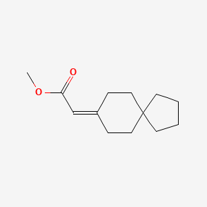 molecular formula C13H20O2 B13288303 Methyl 2-{spiro[4.5]decan-8-ylidene}acetate 