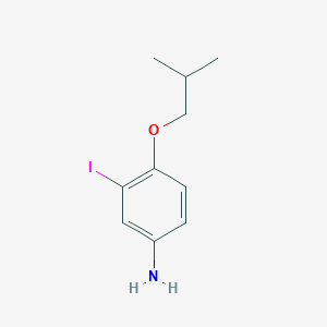 molecular formula C10H14INO B13288314 3-Iodo-4-(2-methylpropoxy)aniline 