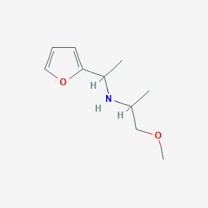 molecular formula C10H17NO2 B13288354 [1-(Furan-2-YL)ethyl](1-methoxypropan-2-YL)amine 