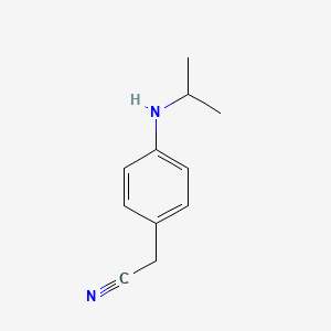 molecular formula C11H14N2 B13288375 2-{4-[(Propan-2-yl)amino]phenyl}acetonitrile 