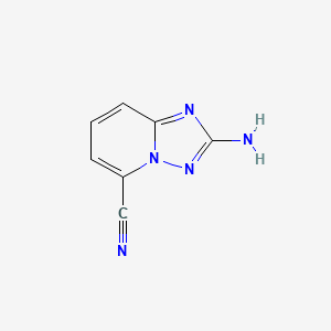 molecular formula C7H5N5 B13288386 2-Amino-[1,2,4]triazolo[1,5-a]pyridine-5-carbonitrile 