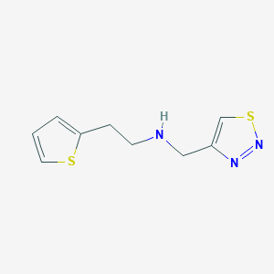 molecular formula C9H11N3S2 B13288394 (1,2,3-Thiadiazol-4-ylmethyl)[2-(thiophen-2-yl)ethyl]amine 