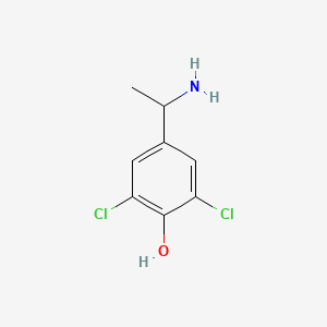 molecular formula C8H9Cl2NO B13288402 4-(1-Aminoethyl)-2,6-dichlorophenol 