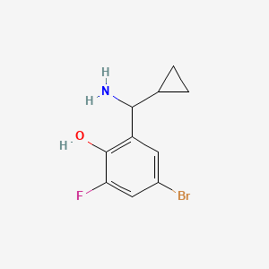 molecular formula C10H11BrFNO B13288408 2-[Amino(cyclopropyl)methyl]-4-bromo-6-fluorophenol 