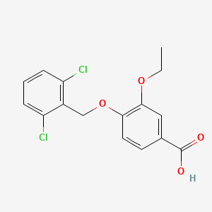 molecular formula C16H14Cl2O4 B1328843 4-[(2,6-Dichlorobenzyl)oxy]-3-ethoxybenzoic acid CAS No. 1142201-94-2