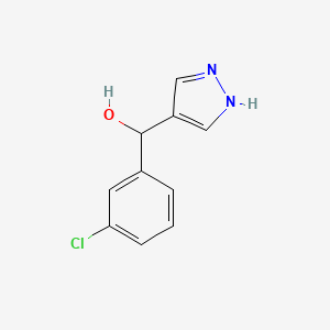 molecular formula C10H9ClN2O B13288431 (3-Chlorophenyl)(1H-pyrazol-4-yl)methanol 