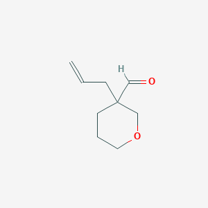 molecular formula C9H14O2 B13288463 3-(Prop-2-en-1-yl)oxane-3-carbaldehyde 