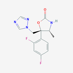molecular formula C13H12F2N4O2 B132885 (4R,5R)-5-(2,4-二氟苯基)-4-甲基-5-(1H-1,2,4-三唑-1-基甲基)-2-恶唑烷酮 CAS No. 169058-26-8