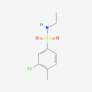 molecular formula C9H12ClNO2S B13288505 3-Chloro-N-ethyl-4-methylbenzene-1-sulfonamide 