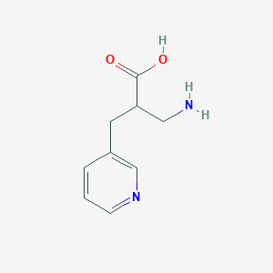 molecular formula C9H12N2O2 B13288513 2-Aminomethyl-3-pyridin-3-YL-propionic acid CAS No. 910444-18-7