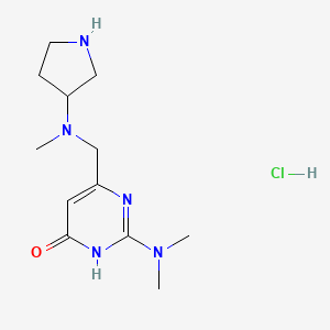 2-(Dimethylamino)-6-{[methyl(pyrrolidin-3-yl)amino]methyl}-3,4-dihydropyrimidin-4-one hydrochloride