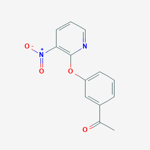 molecular formula C13H10N2O4 B1328855 1-{3-[(3-硝基吡啶-2-基)氧基]苯基}乙酮 CAS No. 1031194-95-2