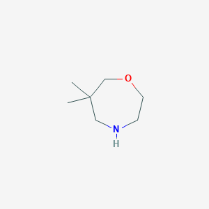 molecular formula C7H15NO B13288557 6,6-Dimethyl-1,4-oxazepane 