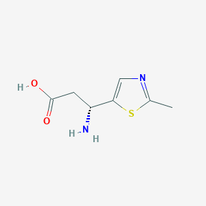 molecular formula C7H10N2O2S B13288570 (3R)-3-Amino-3-(2-methyl-1,3-thiazol-5-yl)propanoic acid 