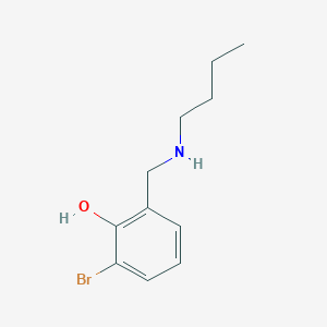 molecular formula C11H16BrNO B13288593 2-Bromo-6-[(butylamino)methyl]phenol 