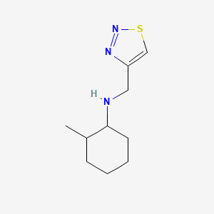 molecular formula C10H17N3S B13288608 2-methyl-N-(1,2,3-thiadiazol-4-ylmethyl)cyclohexan-1-amine 