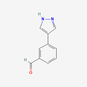 molecular formula C10H8N2O B1328862 3-(1H-Pyrazol-4-yl)benzaldehyde CAS No. 1017794-46-5