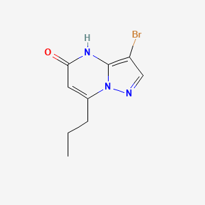 molecular formula C9H10BrN3O B13288622 3-Bromo-7-propyl-4H,5H-pyrazolo[1,5-a]pyrimidin-5-one 