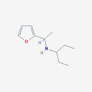 molecular formula C11H19NO B13288636 [1-(Furan-2-YL)ethyl](pentan-3-YL)amine 