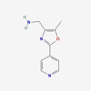 molecular formula C10H11N3O B1328867 4-Aminomethyl-5-methyl-2-(pyridin-4-yl)oxazole CAS No. 914637-10-8