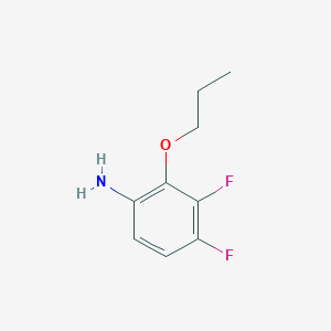 molecular formula C9H11F2NO B13288694 3,4-Difluoro-2-propoxyaniline 