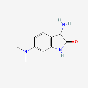 molecular formula C10H13N3O B13288704 3-amino-6-(dimethylamino)-2,3-dihydro-1H-indol-2-one 