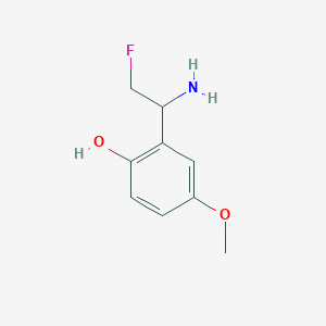 molecular formula C9H12FNO2 B13288715 2-(1-Amino-2-fluoroethyl)-4-methoxyphenol 