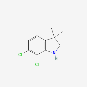 molecular formula C10H11Cl2N B13288727 6,7-dichloro-3,3-dimethyl-2,3-dihydro-1H-indole 