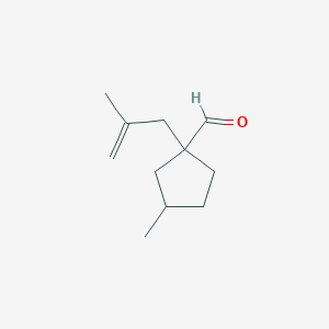 3-Methyl-1-(2-methylprop-2-en-1-yl)cyclopentane-1-carbaldehyde