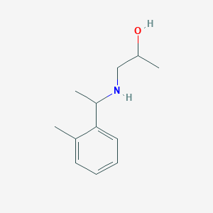 molecular formula C12H19NO B13288743 1-{[1-(2-Methylphenyl)ethyl]amino}propan-2-ol 