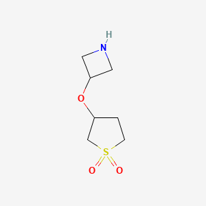 molecular formula C7H13NO3S B13288755 3-(Azetidin-3-yloxy)tetrahydrothiophene 1,1-dioxide 