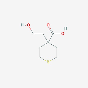 molecular formula C8H14O3S B13288763 4-(2-Hydroxyethyl)thiane-4-carboxylic acid 