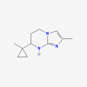 molecular formula C11H17N3 B13288830 2-Methyl-7-(1-methylcyclopropyl)-5H,6H,7H,8H-imidazo[1,2-a]pyrimidine 