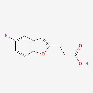 molecular formula C11H9FO3 B13288831 3-(5-Fluoro-1-benzofuran-2-yl)propanoic acid 