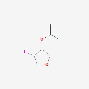 molecular formula C7H13IO2 B13288872 3-Iodo-4-(propan-2-yloxy)oxolane 