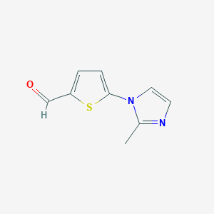 molecular formula C9H8N2OS B13288874 5-(2-Methyl-1H-imidazol-1-YL)thiophene-2-carbaldehyde 