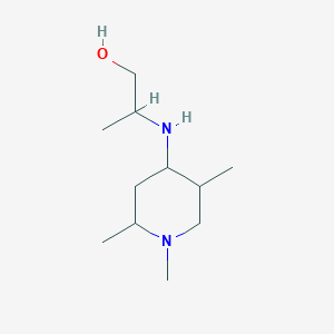 molecular formula C11H24N2O B13288875 2-[(1,2,5-Trimethylpiperidin-4-yl)amino]propan-1-ol 