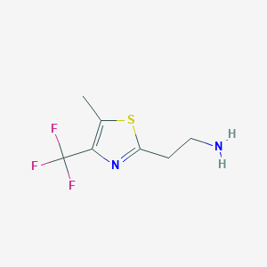 molecular formula C7H9F3N2S B13288880 2-[5-Methyl-4-(trifluoromethyl)-1,3-thiazol-2-yl]ethan-1-amine 