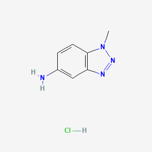 molecular formula C7H9ClN4 B13288894 1-Methyl-1H-1,2,3-benzotriazol-5-amine hydrochloride 