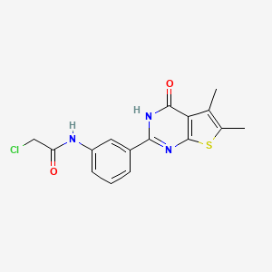 2-chloro-N-[3-(5,6-dimethyl-4-oxo-3,4-dihydrothieno[2,3-d]pyrimidin-2-yl)phenyl]acetamide