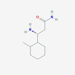 molecular formula C10H20N2O B13288937 (3R)-3-Amino-3-(2-methylcyclohexyl)propanamide 