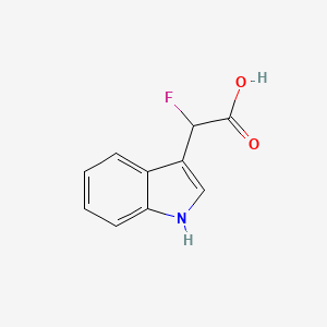 molecular formula C10H8FNO2 B13288952 2-fluoro-2-(1H-indol-3-yl)acetic acid 