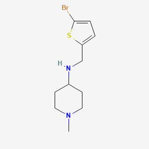 molecular formula C11H17BrN2S B13288984 N-[(5-bromothiophen-2-yl)methyl]-1-methylpiperidin-4-amine 