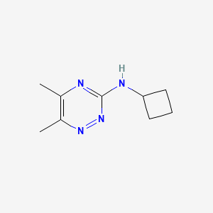 molecular formula C9H14N4 B13289013 N-cyclobutyl-5,6-dimethyl-1,2,4-triazin-3-amine 