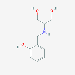 molecular formula C10H15NO3 B13289069 2-{[(2-Hydroxyphenyl)methyl]amino}propane-1,3-diol 