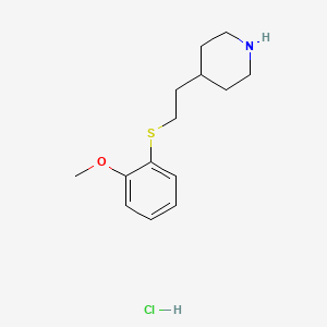 molecular formula C14H22ClNOS B13289094 4-{2-[(2-Methoxyphenyl)sulfanyl]ethyl}piperidine hydrochloride 