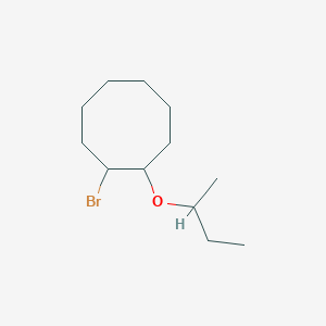 molecular formula C12H23BrO B13289126 1-Bromo-2-(butan-2-yloxy)cyclooctane 